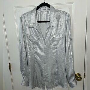 CALVIN KLEIN Silver Bouse. Size: L-XL